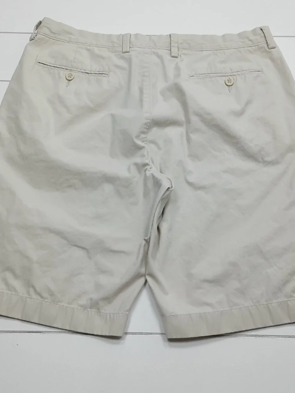 J.Crew Rivington Chino Shorts Mens 35 Khaki Flat Front Preppy Classic Cotton